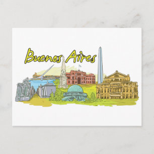 Carte Postale Ville célèbre de Buenos Aires, Argentine