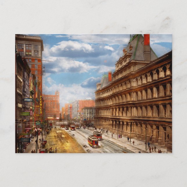Carte Postale Ville - Cincinnati OH - Carré du gouvernement 1902 (Devant)
