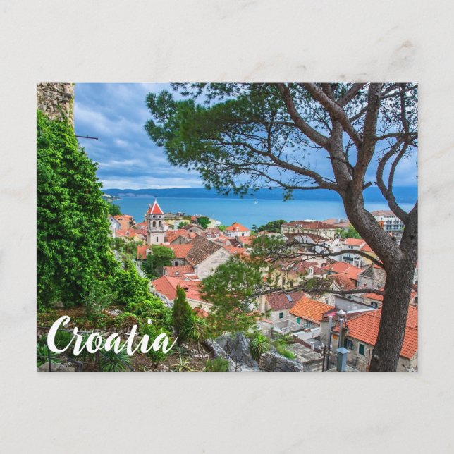 Carte Postale Ville croate d'Omis (Devant)