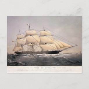 Carte Postale Ville d'Adélaïde Clipper navire 1800s