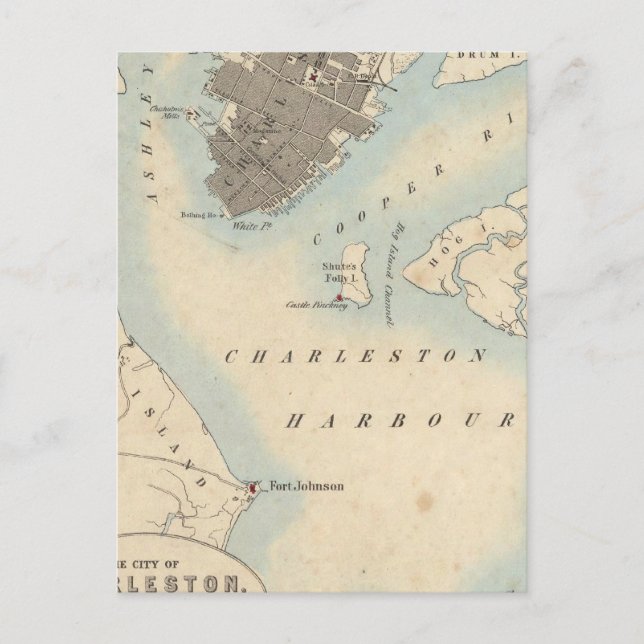 Carte Postale Ville de Charleston, Caroline du Sud (Devant)