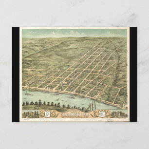 Carte Postale Ville de Clarksville Tennessee (1870)