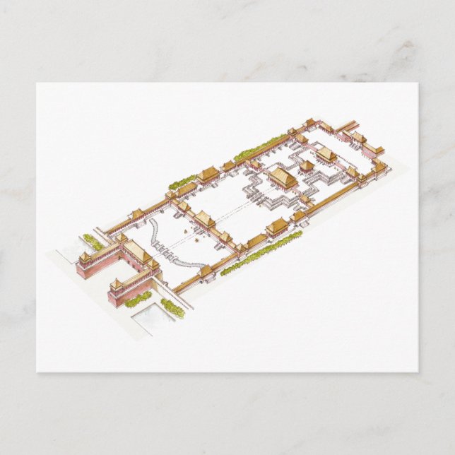 Carte Postale Ville de Forbiden Pékin. Détail (Devant)
