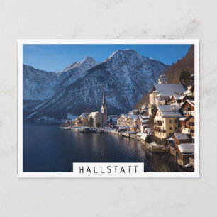Carte Postale Ville de Hallstatt dans la neige en hiver
