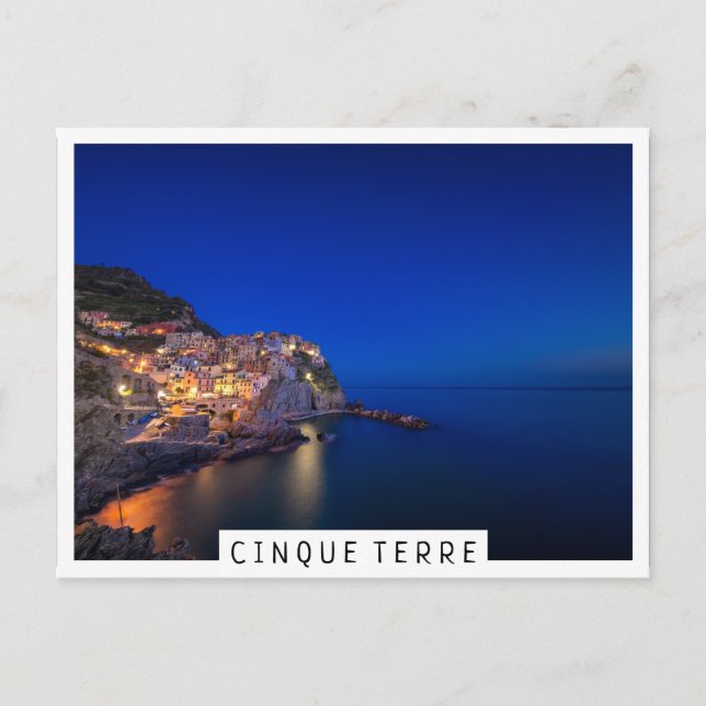 Carte Postale Ville de Manarola dans les Cinque Terre en soirée (Devant)