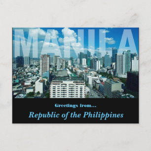 Carte Postale Ville De Manille République Des Philippines Design