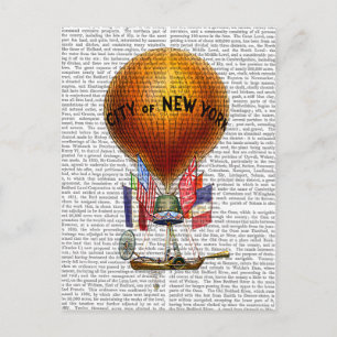 Carte Postale Ville de New York Hot Air Balloon