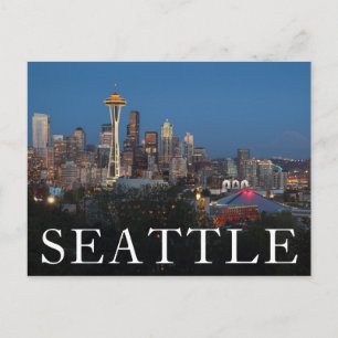 Carte Postale Ville de nuit   Seattle, Washington