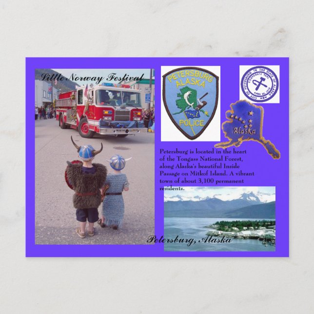 Carte Postale Ville de Petersburg, Alaska (Devant)