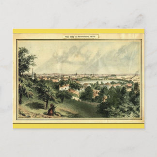 Carte Postale Ville de Providence en 1872