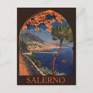 Carte Postale Ville de Salerne, Riviera italienne, Voyage Ancien
