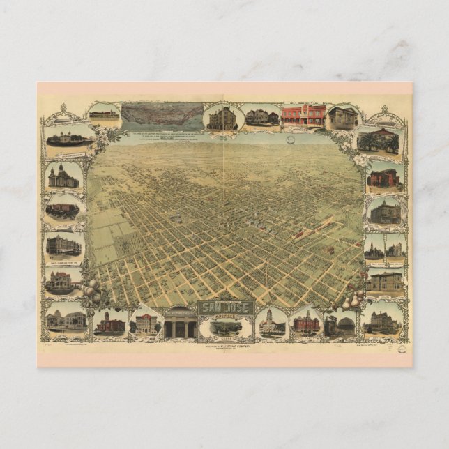Carte Postale Ville de San José en Californie en 1901 (Devant)