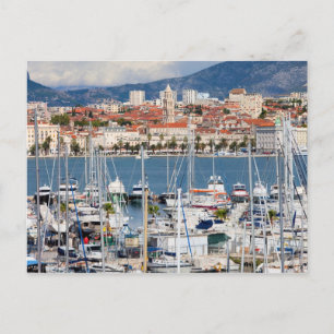 Carte Postale Ville de Split Marina et vieille ville en Croatie