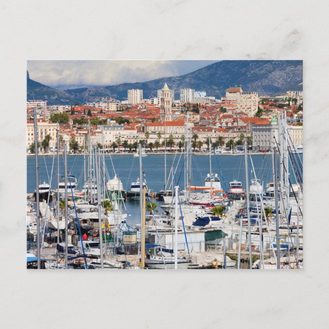 Carte Postale Ville de Split Marina et vieille ville en Croatie (Devant)