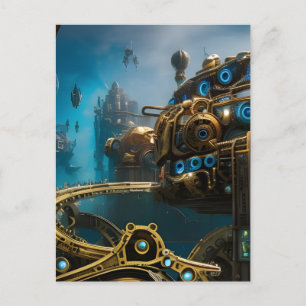 Carte Postale Ville De Steampunk Sous La Mer
