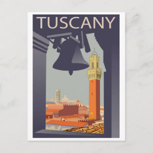 Carte Postale Ville de Toscane, Italie. Vue de la fenêtre de l'é
