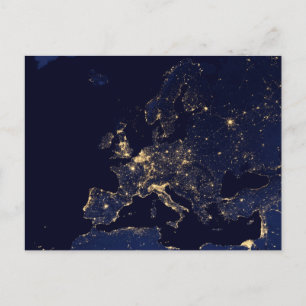 Carte Postale Ville Éclairante Dans Plusieurs Villes Européennes