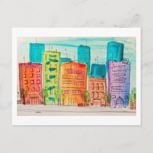 Carte Postale Ville ensoleillée (Devant)