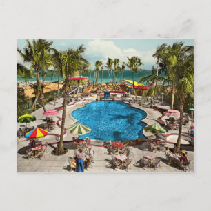 Carte Postale Ville - Miami FL - Assis piscine 1941