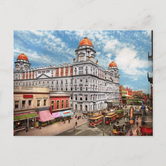 Carte Postale Ville - NY - La courte vie Grand Central 1900 (Devant)