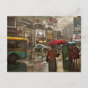 Carte Postale Ville - NY - Times Carré par jour pluvieux 1943