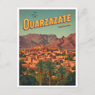 Carte Postale Ville vintage d'Ouarzazate kasbah désert du Sahara