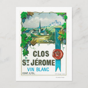 Carte Postale Vin Clos St Jermoe LabelEurope