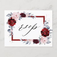 Vin de Bourgogne Dusty Blue Ardoise Floral Wedding