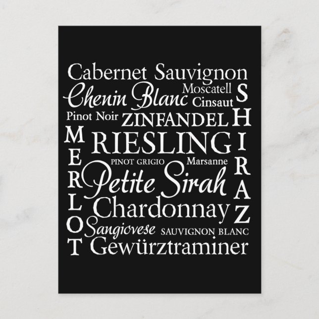 Carte Postale Vin de cépages (Devant)