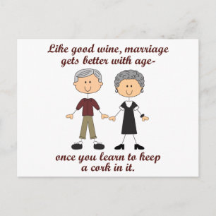 Carte Postale Vin et mariage