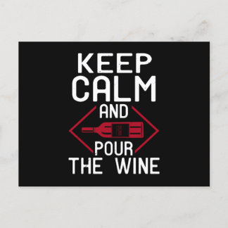 Carte Postale Vin - Gardez Le Calme Et Versez Le Vin