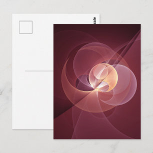 Carte Postale Vin moderne élégant Abstrait Art fractal rouge