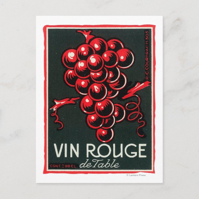 Carte Postale Vin Rouge De Table LabelEurope (Devant)
