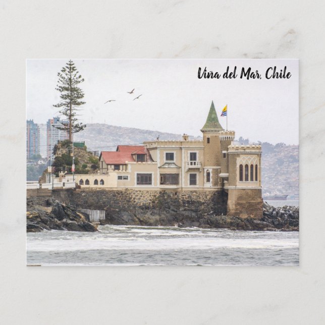 Carte Postale Viña del Mar, Chili, El Castillo Wulff (Devant)