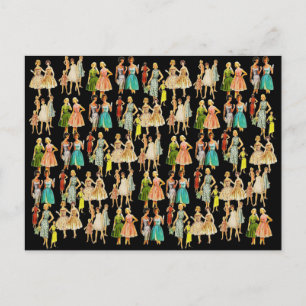 Carte Postale Vinatge, mode féminine