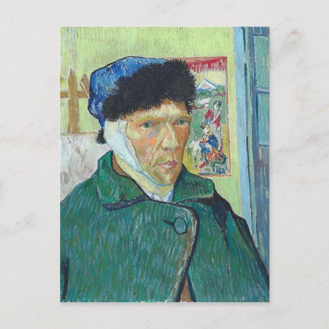 Carte Postale Vincent Van Gogh Autoportrait avec oreille déchiré (Devant)
