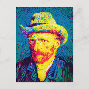 Carte Postale Vincent Van Gogh - Autoportrait Pop Art avec chape