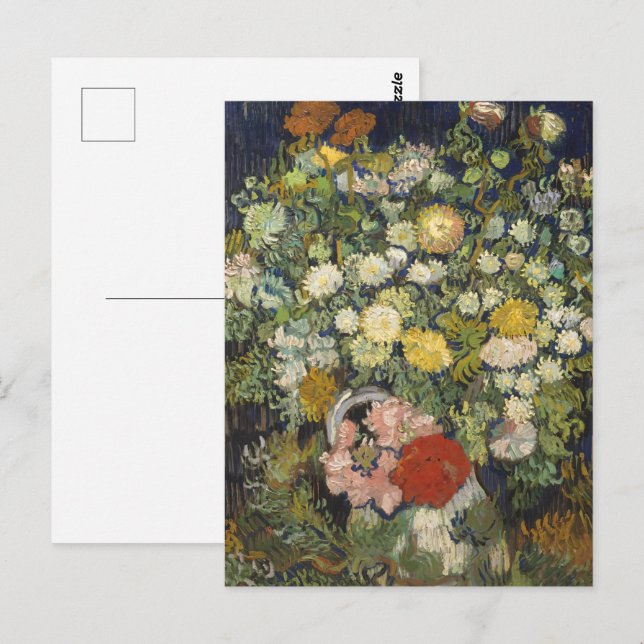 Carte Postale Vincent van Gogh Bouquet de fleurs dans un vase (Devant / Derrière)