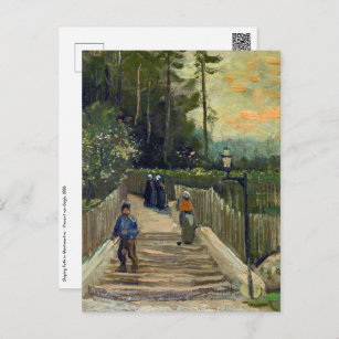 Carte Postale Vincent van Gogh - Chemin en pente à Montmartre