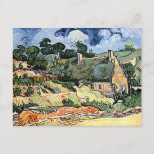 Carte Postale Vincent van Gogh - Cottages de chaume à Cordeville