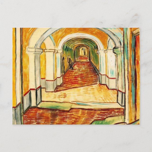 Carte Postale vincent van gogh - couloir dans l'asile (Devant)