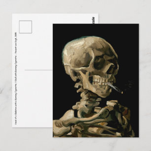 Carte Postale Vincent van Gogh - Crâne avec cigarette brûlante