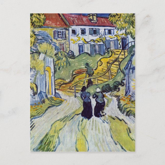 Carte Postale Vincent van Gogh - Escalier à Auvers (Devant)