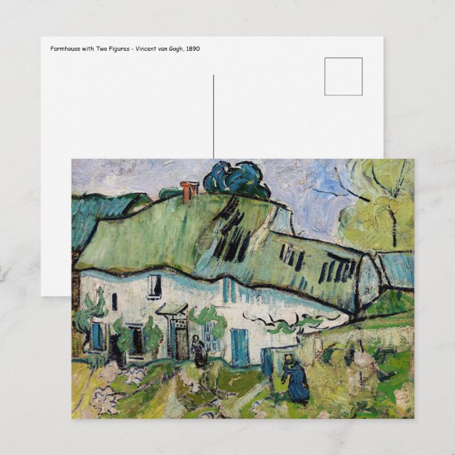 Carte Postale Vincent van Gogh - Ferme avec deux personnages (Devant / Derrière)