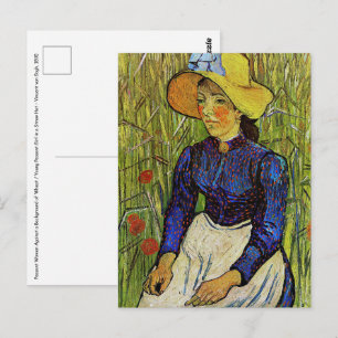 Carte Postale Vincent van Gogh - Fille paysanne en Casquette de