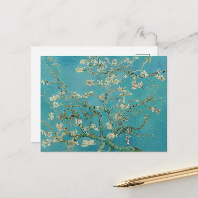 Carte Postale Vincent Van Gogh, Floraison des amandiers, Amandel (Devant/Arrière en situation)