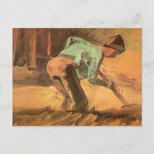Carte Postale Vincent van Gogh - Homme penché avec un bâton ou u