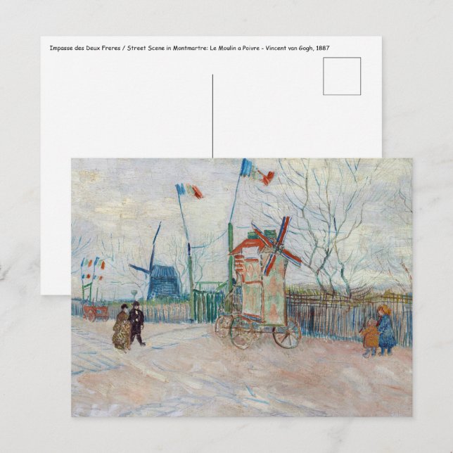 Carte Postale Vincent van Gogh - Impasse des Deux Frères (Devant / Derrière)