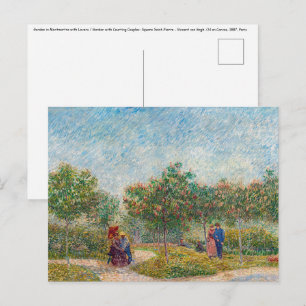 Carte Postale Vincent van Gogh - Jardin à Montmarte avec les ama