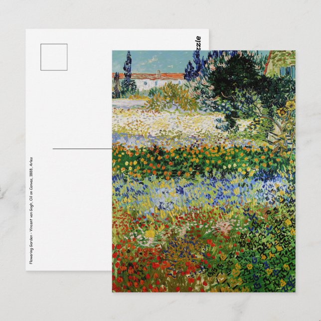 Carte Postale Vincent van Gogh - Jardin en fleurs (Devant / Derrière)